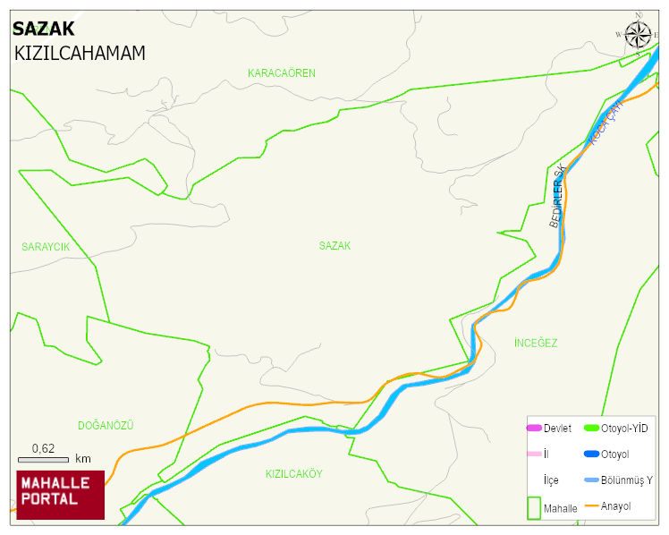 SAZAK Mahallesi Haritası | İnteraktif Köy ve Mahalle Sınırları