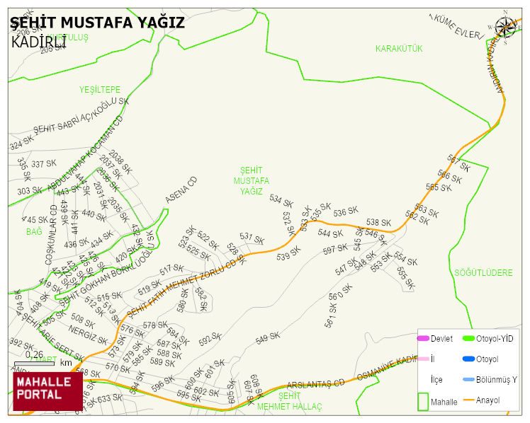 ŞEHİT MUSTAFA YAĞIZ Mahallesi Haritası | Mahalle Sokak Haritası