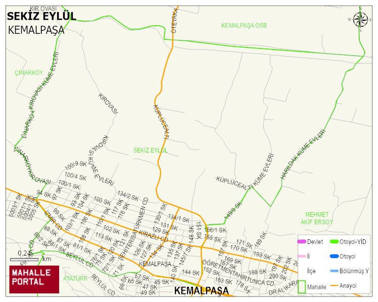 SEKİZ EYLÜL Mahallesi Haritası | Detaylı Köy ve Mahalle Görünümü