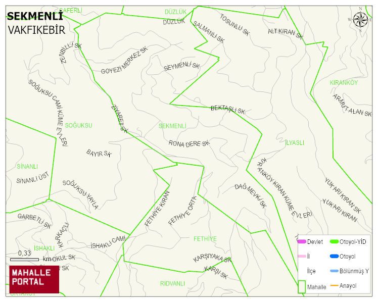 SEKMENLİ Mahallesi Haritası | İnteraktif Köy ve Mahalle Sınırları