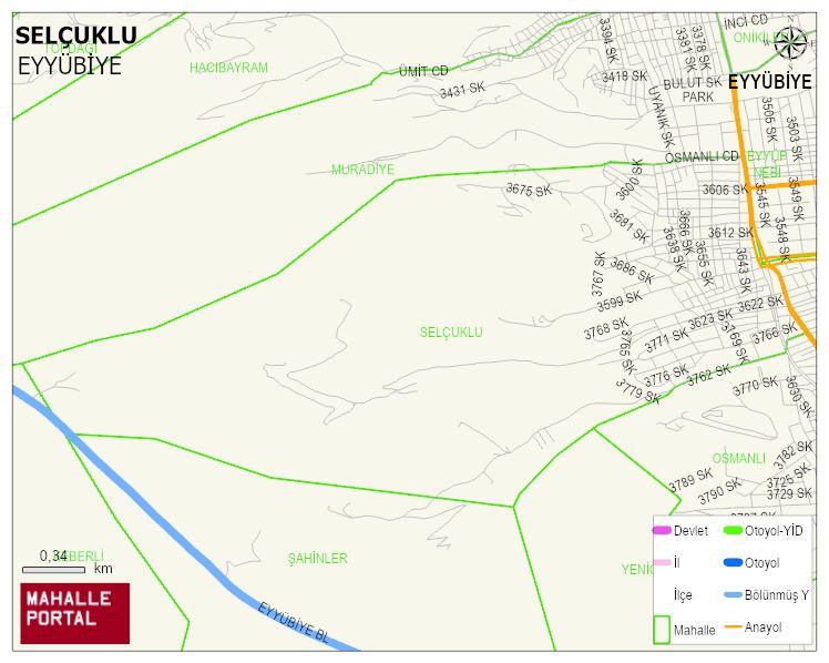 SELÇUKLU Mahallesi Haritası | Mahalle ve Köy Sınırı