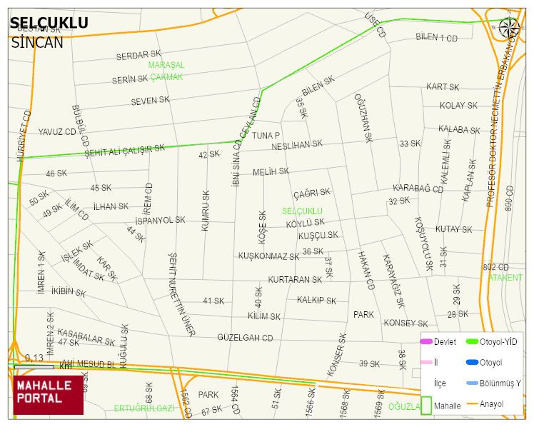 SELÇUKLU Mahallesi Haritası | Mahalle ve Köy Sınırı