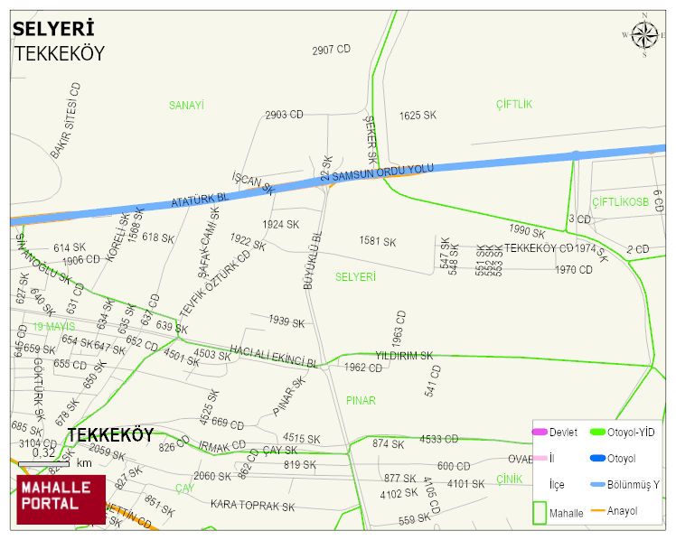 SELYERİ Mahallesi Haritası | İnteraktif Köy ve Mahalle Sınırları