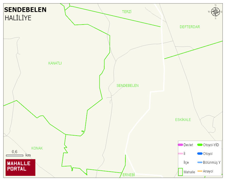 SENDEBELEN Mahallesi Haritası | Yükselti ve Doğa Özellikleri