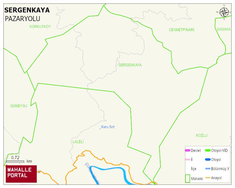 SERGENKAYA Mahallesi Haritası | Dağlar, Ovalar ve Akarsu Bilgileri
