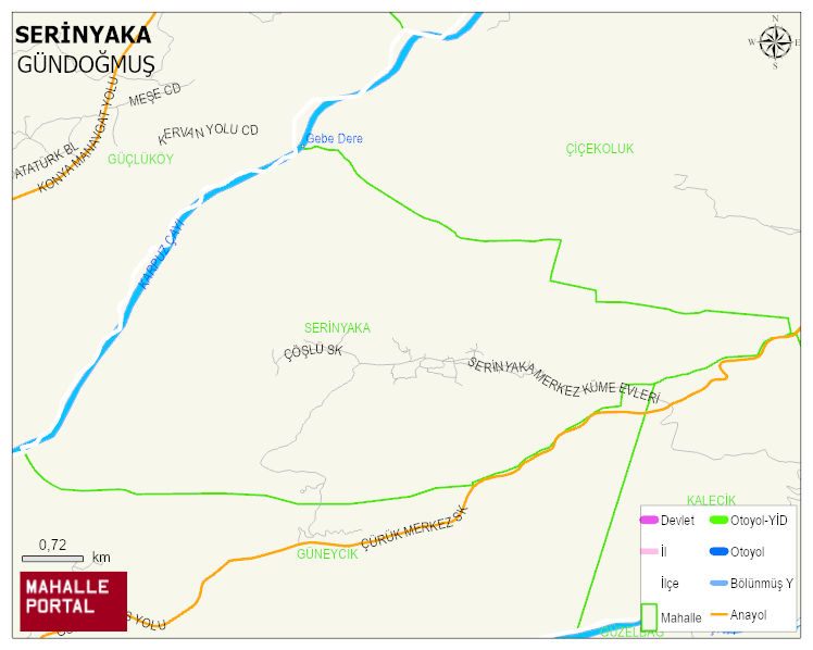 SERİNYAKA Mahallesi Haritası | Detaylı Köy ve Mahalle Görünümü