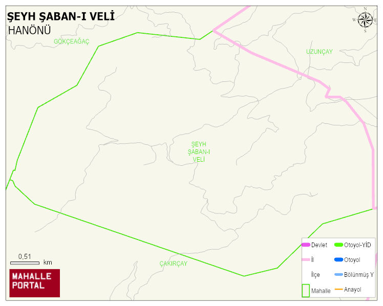 ŞEYH ŞABAN-I VELİ Köyü Haritası | Dağlar, Ovalar ve Akarsu Bilgileri