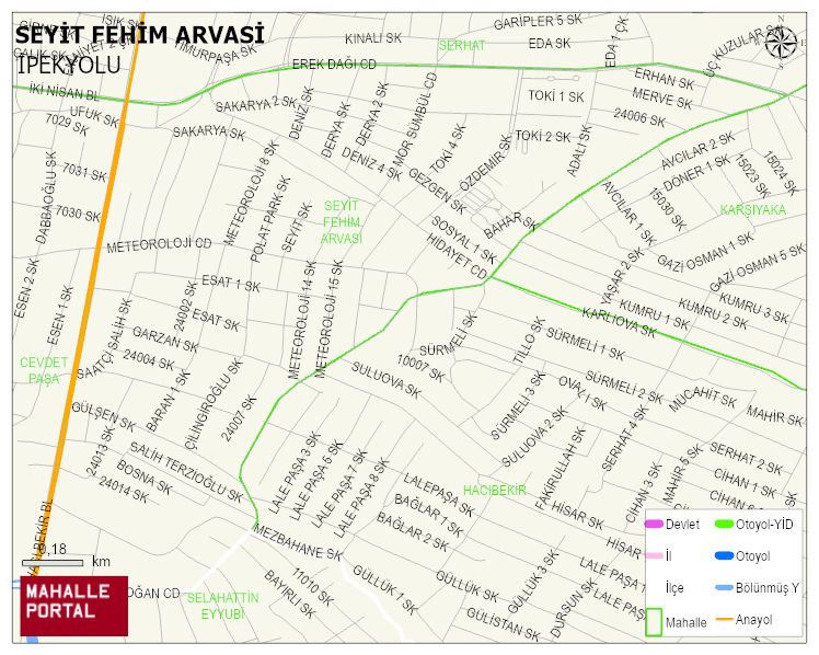 SEYİT FEHİM ARVASİ Mahallesi Haritası | Mahalle Sokak Haritası