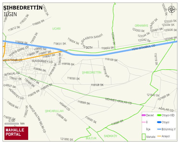 ŞIHBEDRETTİN Mahallesi Haritası | Detaylı Köy ve Mahalle Görünümü