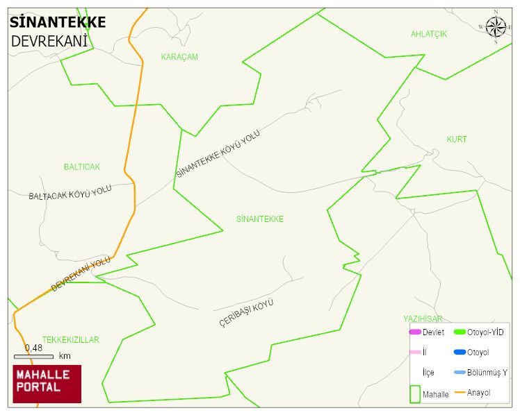 SİNANTEKKE Köyü Haritası | İnteraktif Köy ve Mahalle Sınırları