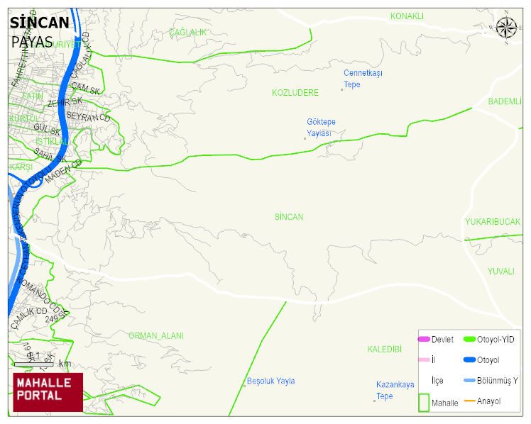 SİNCAN Mahallesi Haritası | Mahalle ve Köy Sınırı