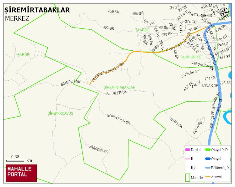 ŞİREMİRTABAKLAR Köyü Haritası | Detaylı Köy ve Mahalle Görünümü