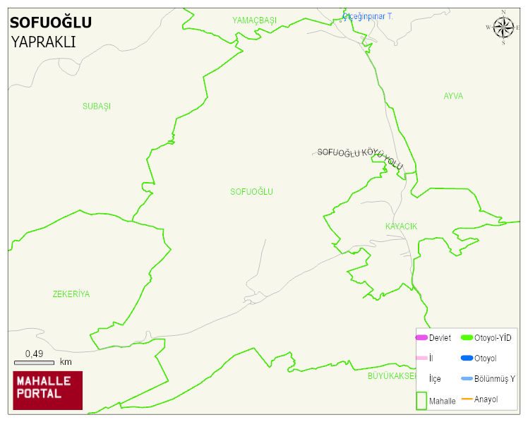 SOFUOĞLU Köyü Haritası | Dağlar, Ovalar ve Akarsu Bilgileri