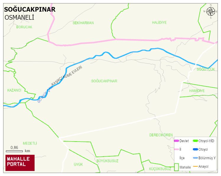 SOĞUCAKPINAR Köyü Haritası | Yükselti ve Doğa Özellikleri