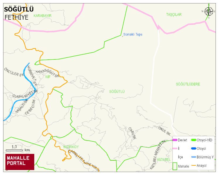 SÖĞÜTLÜ Mahallesi Haritası | Mahalle ve Köy Sınırı