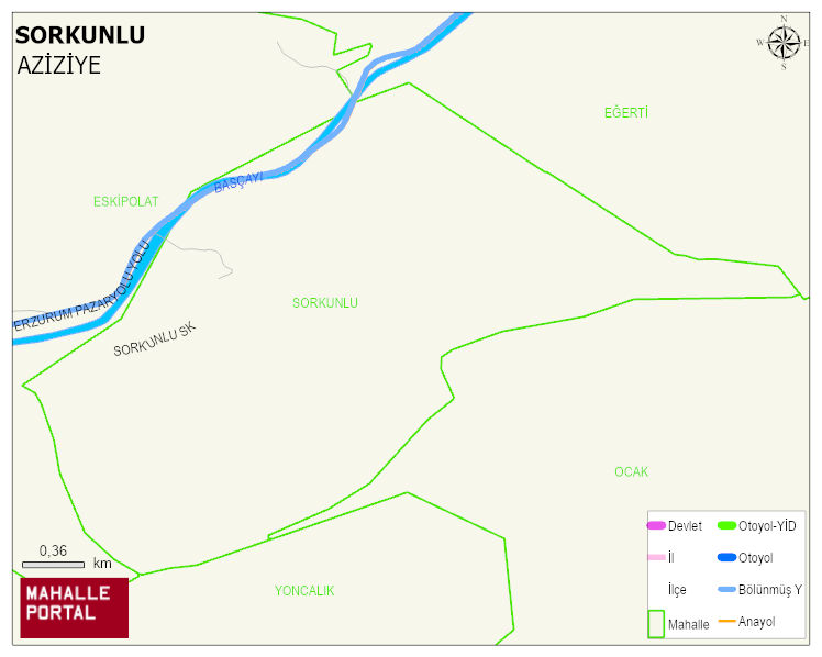 SORKUNLU Mahallesi Haritası | Detaylı Köy ve Mahalle Görünümü
