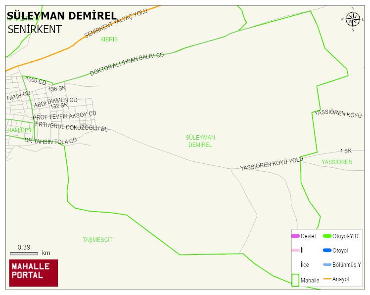 SÜLEYMAN DEMİREL Mahallesi Haritası | Yükselti ve Doğa Özellikleri