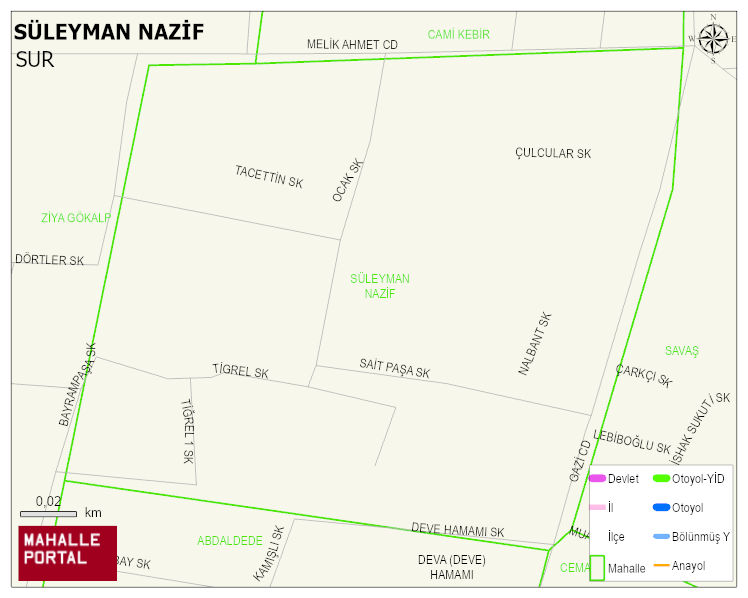 SÜLEYMAN NAZİF Mahallesi Haritası | İnteraktif Köy ve Mahalle Sınırları