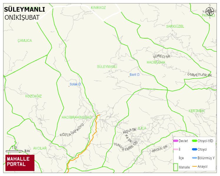 SÜLEYMANLI Mahallesi Haritası | Dağlar, Ovalar ve Akarsu Bilgileri