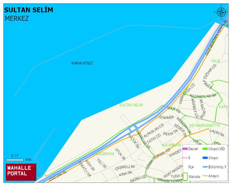SULTAN SELİM Mahallesi Haritası | İnteraktif Köy ve Mahalle Sınırları