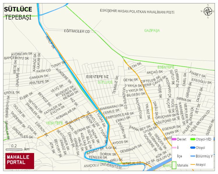 SÜTLÜCE Mahallesi Haritası | Mahalle ve Köy Sınırı