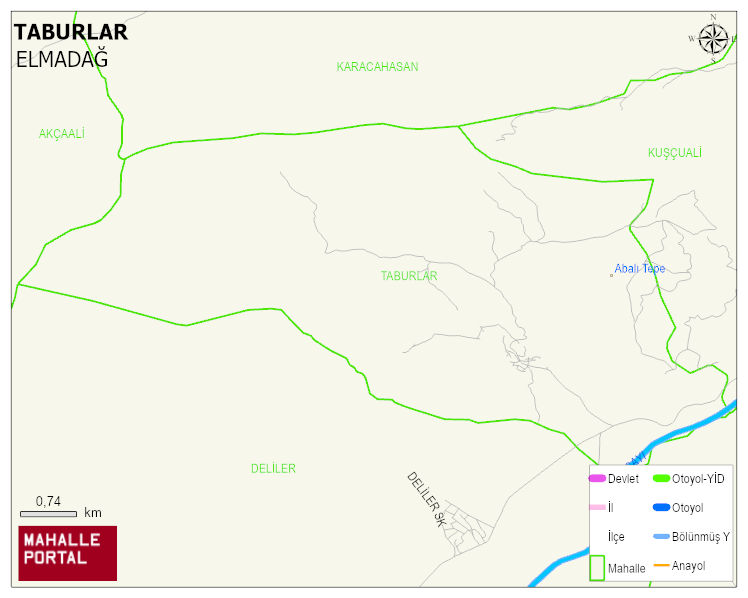 TABURLAR Mahallesi Haritası | Mahalle ve Köy Sınırı