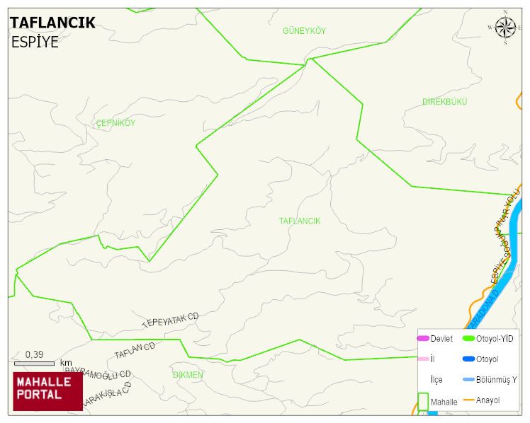 TAFLANCIK Köyü Haritası | Yükselti ve Doğa Özellikleri