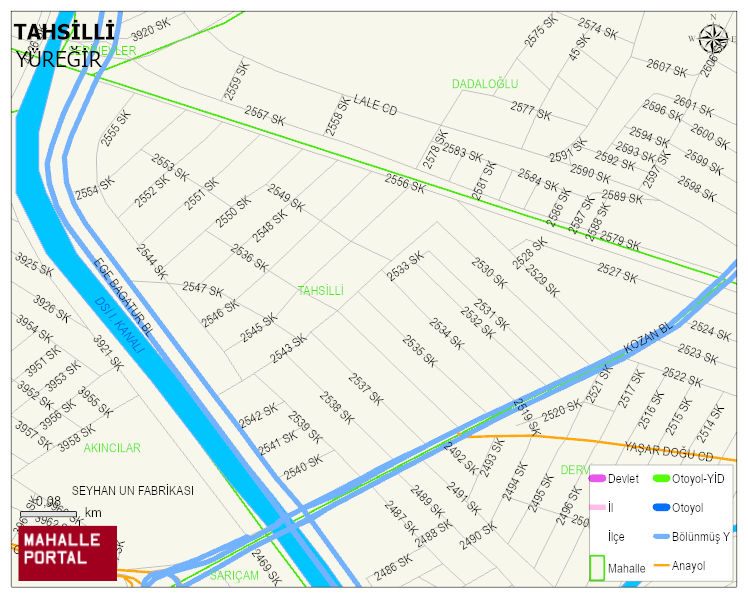 TAHSİLLİ Mahallesi Haritası | Mahalle ve Köy Sınırı
