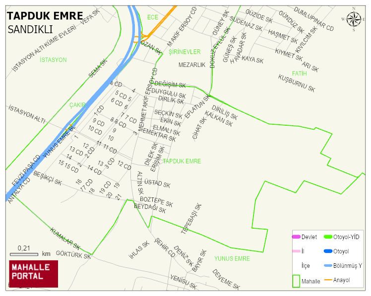 TAPDUK EMRE Mahallesi Haritası | Mahalle ve Köy Sınırı