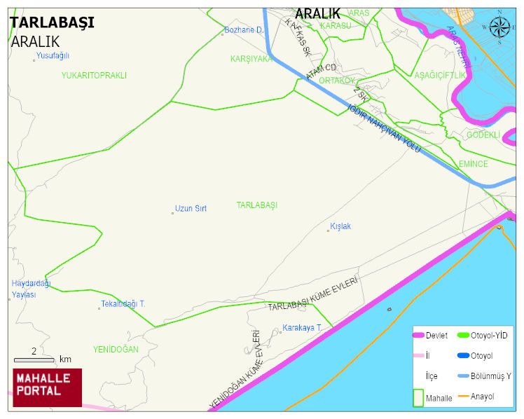 TARLABAŞI Köyü Haritası | Yükselti ve Doğa Özellikleri