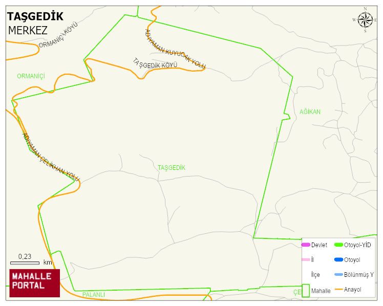 TAŞGEDİK Köyü Haritası | Dağlar, Ovalar ve Akarsu Bilgileri