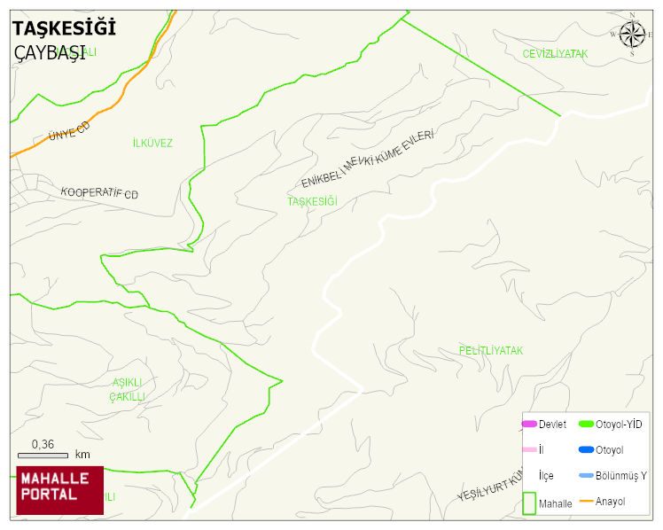 TAŞKESİĞİ Mahallesi Haritası | Dağlar, Ovalar ve Akarsu Bilgileri