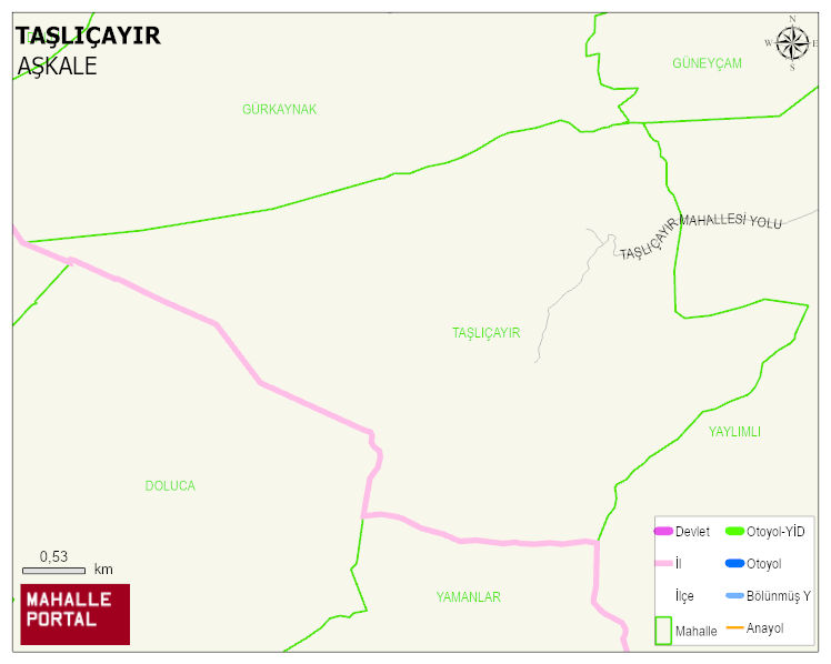 TAŞLIÇAYIR Mahallesi Haritası | Mahalle ve Köy Sınırı