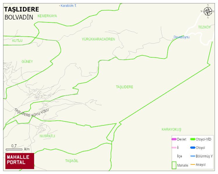 TAŞLIDERE Köyü Haritası | Detaylı Köy ve Mahalle Görünümü