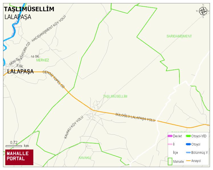 TAŞLIMÜSELLİM Köyü Haritası | Dağlar, Ovalar ve Akarsu Bilgileri