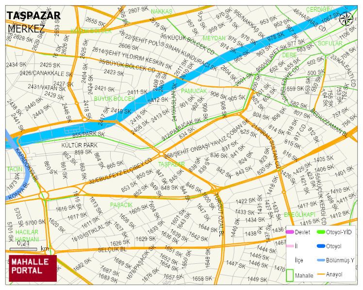 TAŞPAZAR Mahallesi Haritası | Mahalle Sokak Haritası