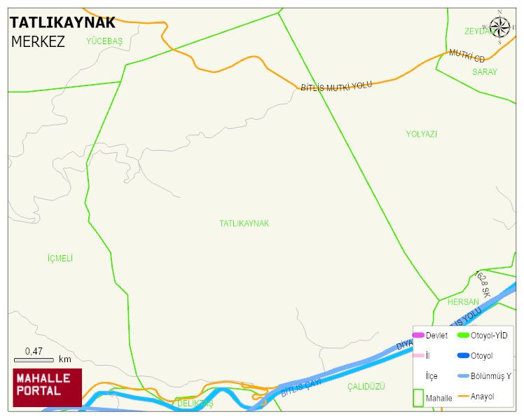 TATLIKAYNAK Köyü Haritası | Mahalle ve Köy Sınırı