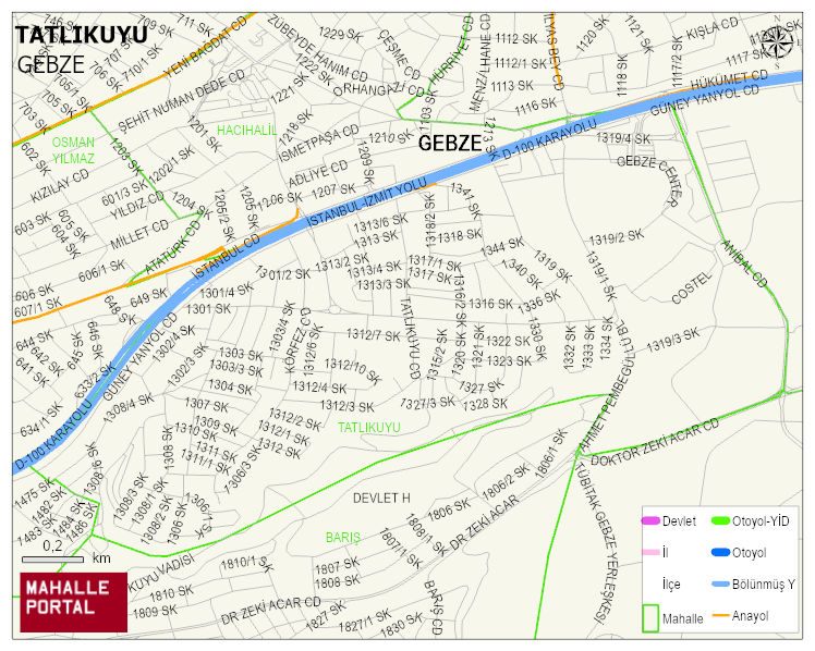 TATLIKUYU Mahallesi Haritası | Coğrafi Yapı ve Detaylı Haritası