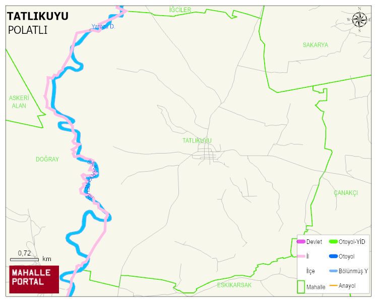 TATLIKUYU Mahallesi Haritası | Dağlar, Ovalar ve Akarsu Bilgileri