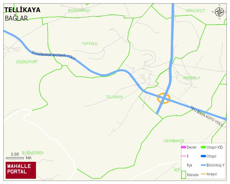 TELLİKAYA Mahallesi Haritası | Güncel Mahalle ve Köy Haritası