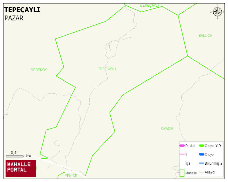 TEPEÇAYLI Köyü Haritası | Mahalle ve Köy Sınırı