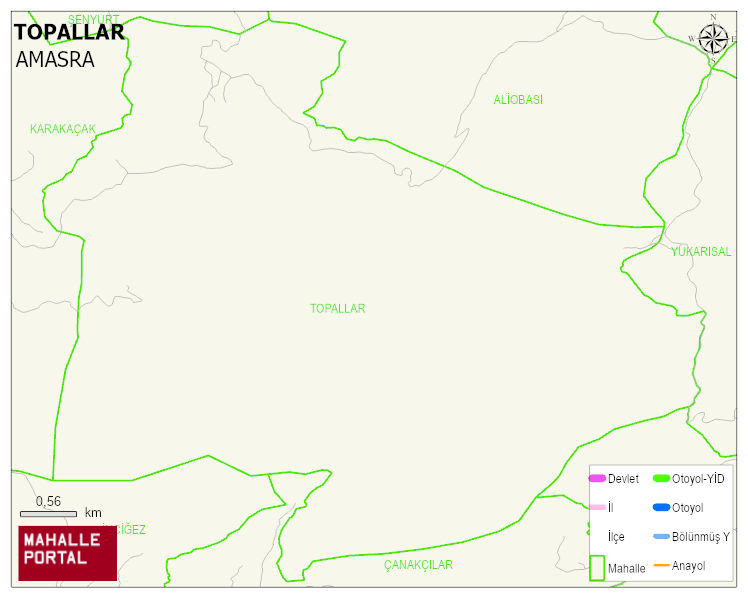 TOPALLAR Köyü Haritası | İnteraktif Köy ve Mahalle Sınırları