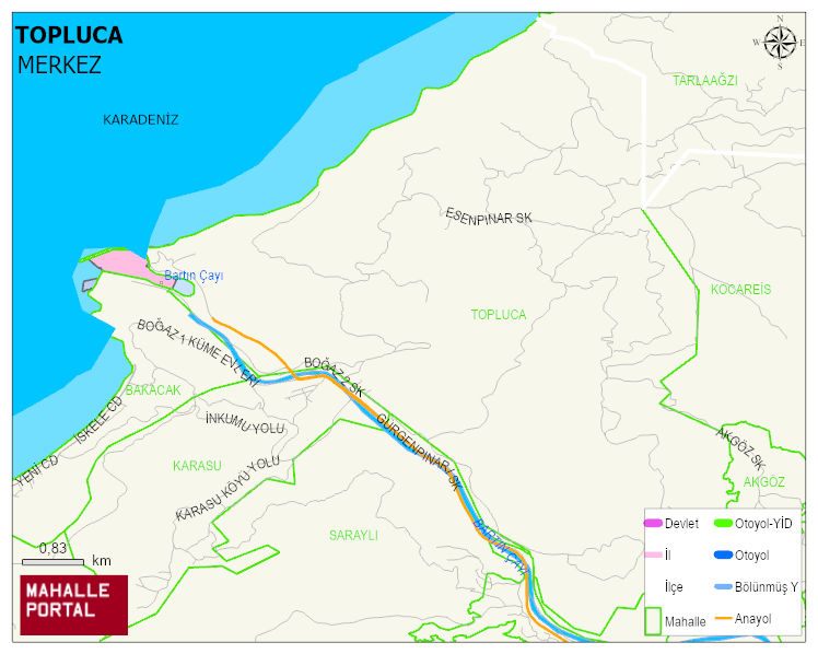 TOPLUCA Köyü Haritası | Coğrafi Yapı ve Detaylı Haritası