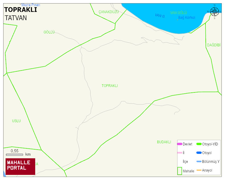 TOPRAKLI Köyü Haritası | Mahalle ve Köy Sınırı