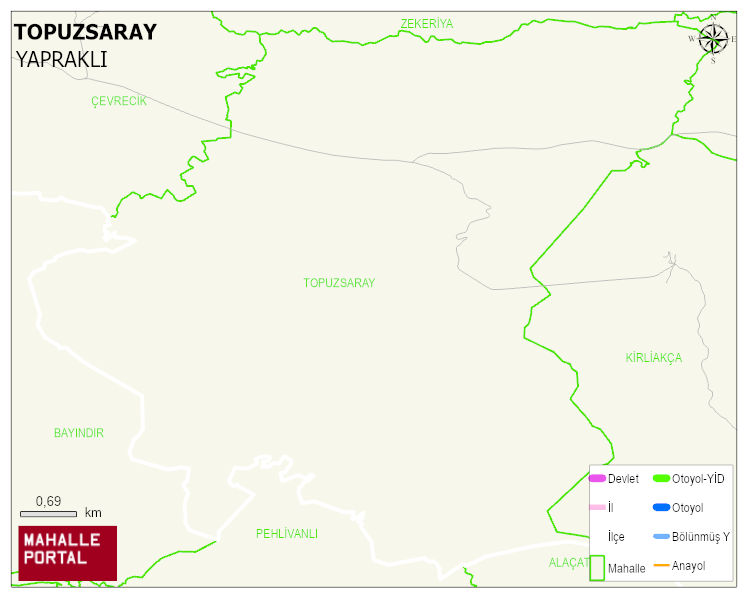 TOPUZSARAY Köyü Haritası | Coğrafi Yapı ve Detaylı Haritası