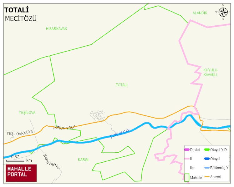 TOTALİ Köyü Haritası | Detaylı Köy ve Mahalle Görünümü