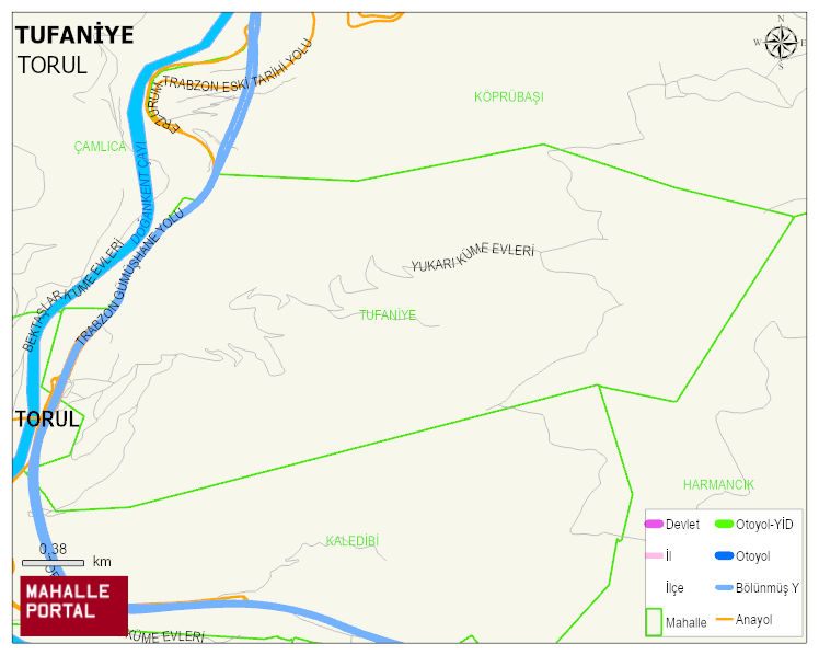 TUFANİYE Mahallesi Haritası | Mahalle ve Köy Sınırı