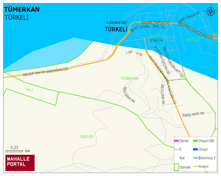 TÜMERKAN Mahallesi Haritası | Sayısal Bölge Görünümü