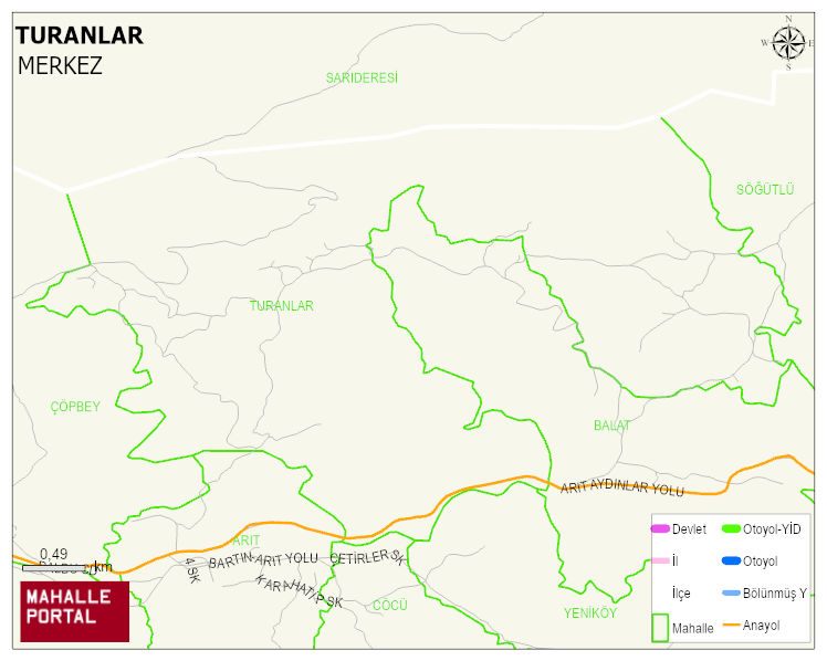 TURANLAR Köyü Haritası | İnteraktif Köy ve Mahalle Sınırları