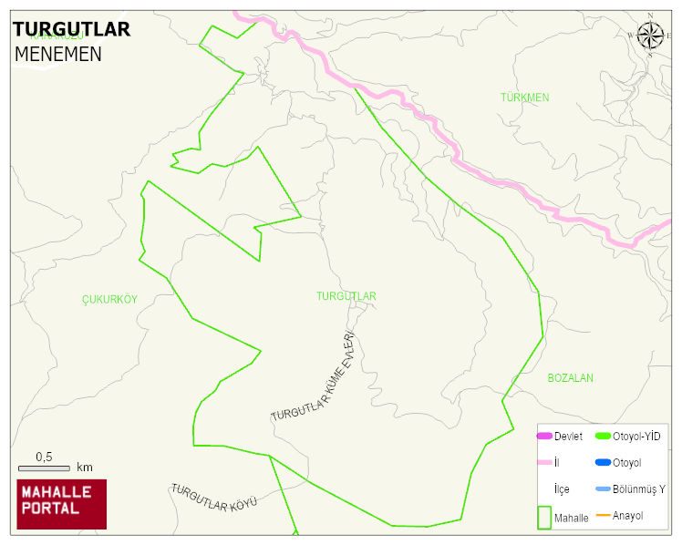 TURGUTLAR Mahallesi Haritası | Dağlar, Ovalar ve Akarsu Bilgileri